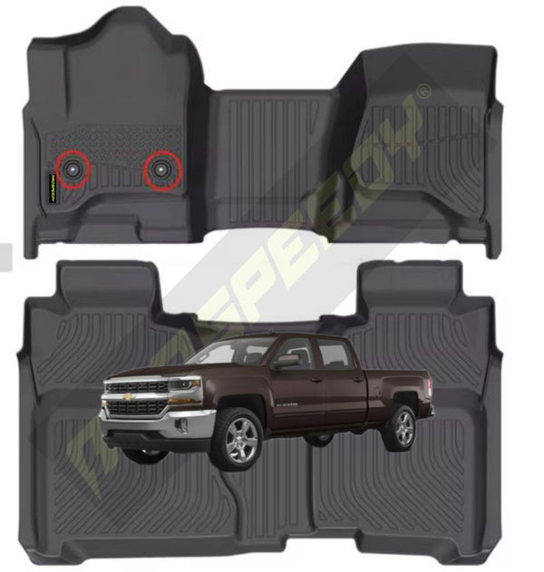 PISOS DE CALCE PERFECTO SILVERADO 2014-2018 DOBLE CABINA EXTENDIDA 2PIEZAS