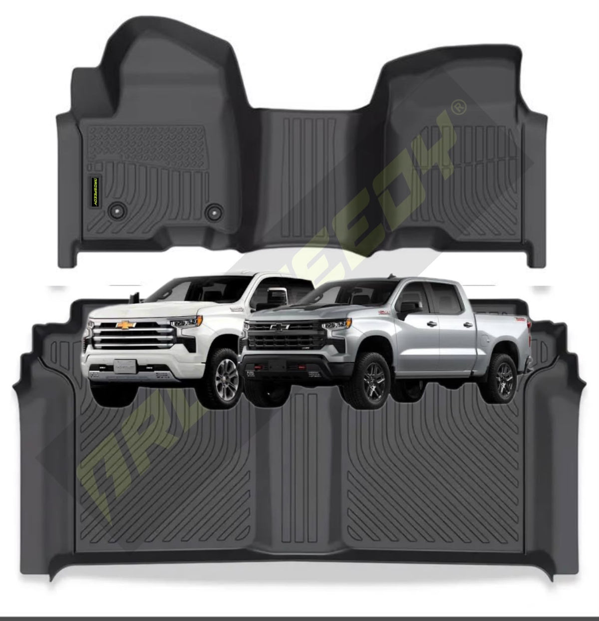 PISOS DE CALCE PERFECTO CHEVROLET SILVERADO DOBLE CABINA EXTENDIDA 2019+ C/C 2PIEZAS