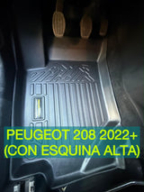 PISO DE CALCE PERFECTO PEUGEOT 208 CON ESQUINA ALTA 2021-2025 3PIEZAS NO HIBRIDO