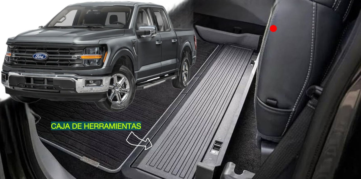 PISOS DE CALCE PERFECTO F150 2023+ CON CAJA HERRAMIENTAS
