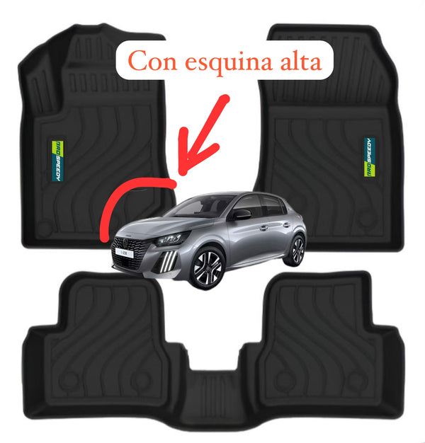 PISO DE CALCE PERFECTO PEUGEOT 208 CON ESQUINA ALTA 2021-2025 3PIEZAS NO HIBRIDO