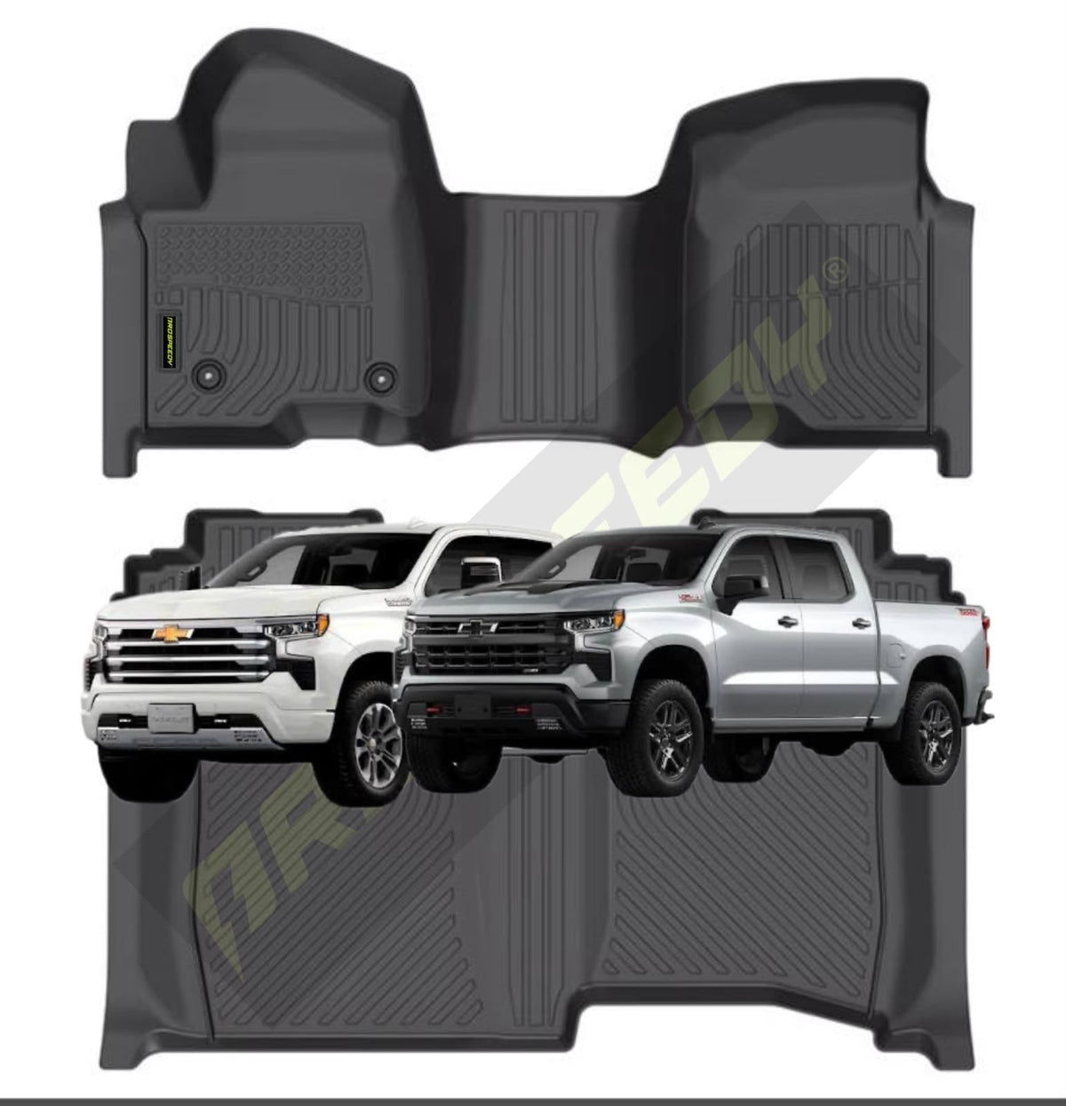 PISOS DE CALCE PERFECTO CHEVROLET SILVERADO DOBLE CABINA EXTENDIDA 2019+ 2PIEZAS