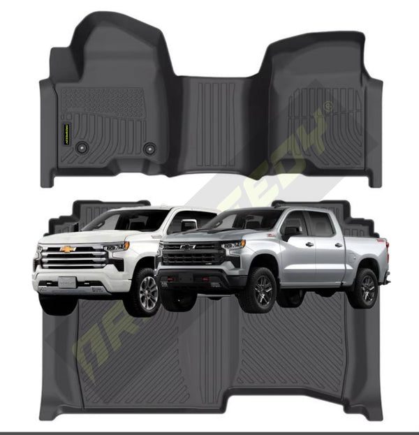 PISOS DE CALCE PERFECTO CHEVROLET SILVERADO DOBLE CABINA EXTENDIDA 2019+ 2PIEZAS