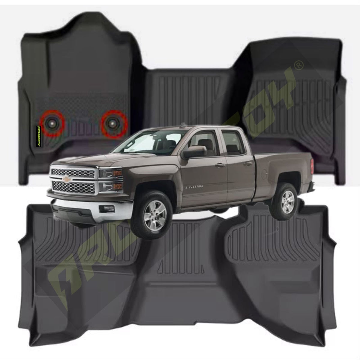 PISOS DE CALCE PERFECTO CHEVROLET SILVERADO CABINA Y MEDIA 2014-2018/2019 2PIEZAS