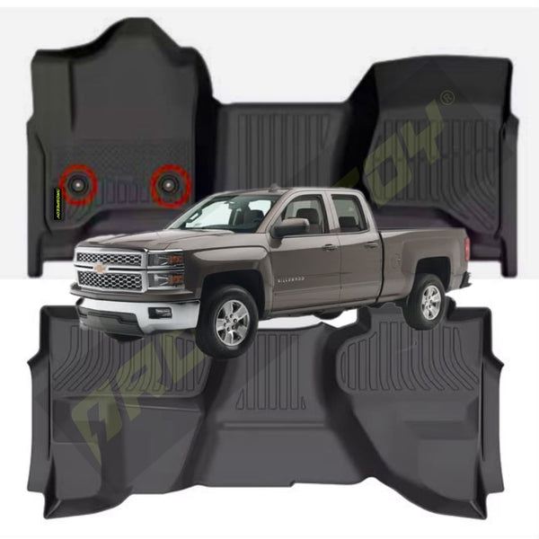 PISOS DE CALCE PERFECTO CHEVROLET SILVERADO CABINA Y MEDIA 2014-2018/2019 2PIEZAS