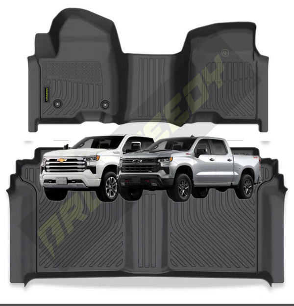 PISOS DE CALCE PERFECTO CHEVROLET SILVERADO DOBLE CABINA EXTENDIDA 2019+ C/C 2PIEZAS