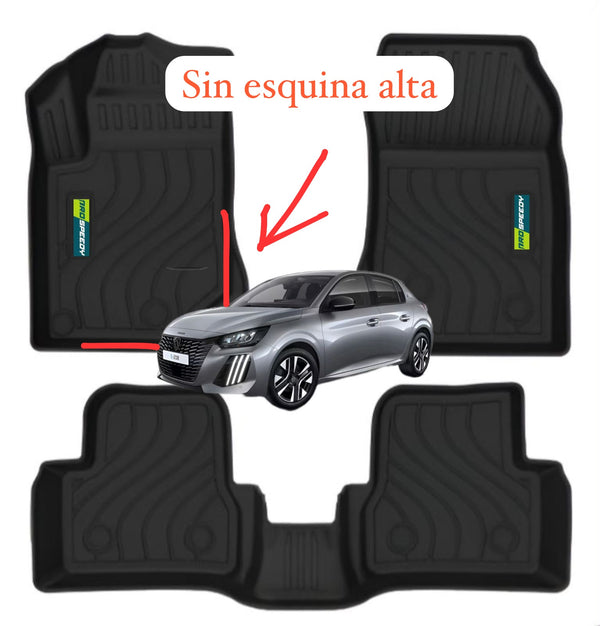 PISO DE CALCE PERFECTO PEUGEOT 208 SIN ESQUINA ALTA 2021-2025 3PIEZAS NO HIBRIDO