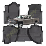 PISOS DE CALCE PERFECTO CHEVROLET SILVERADO CABINA Y MEDIA 2014-2018/2019 3PIEZAS
